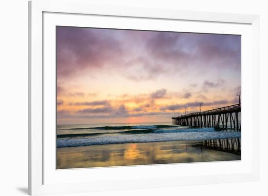 A Beautiful Cloudy Sunrise Captured at the Virginia Beach Fishing Pier-Scottymanphoto-Framed Photographic Print