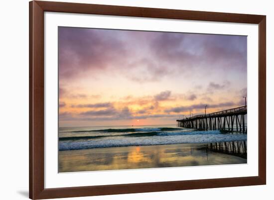 A Beautiful Cloudy Sunrise Captured at the Virginia Beach Fishing Pier-Scottymanphoto-Framed Photographic Print