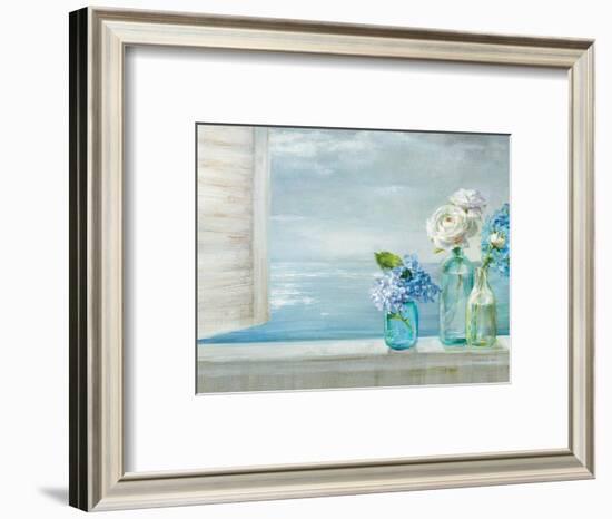 A Beautiful Day At the Beach - 3 Glass Bottles-Danhui Nai-Framed Art Print