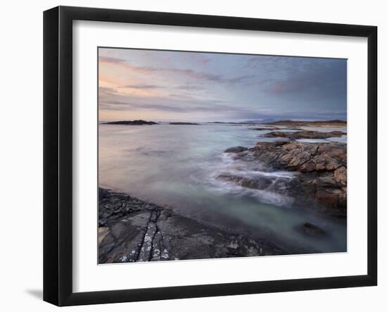 A Beautiful Moody Sunset over the Beach at Sanna Bay, Argyll and Bute, Scotland, United Kingdom, Eu-Jon Gibbs-Framed Photographic Print