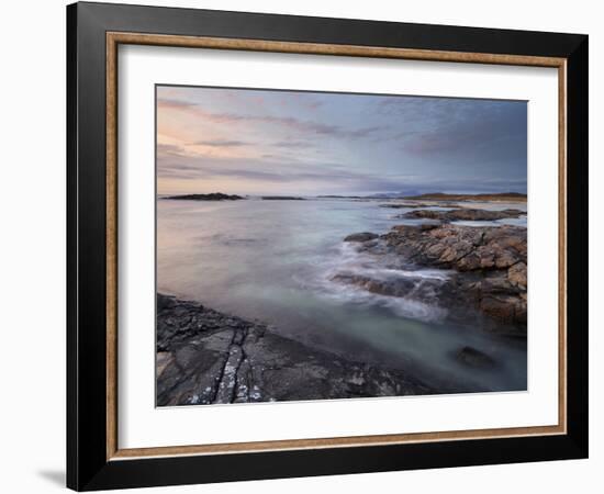 A Beautiful Moody Sunset over the Beach at Sanna Bay, Argyll and Bute, Scotland, United Kingdom, Eu-Jon Gibbs-Framed Photographic Print