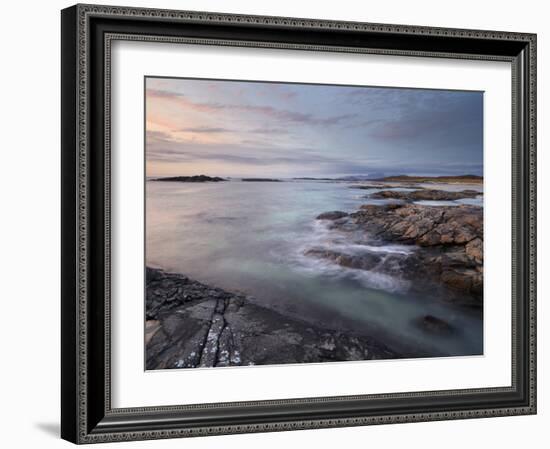 A Beautiful Moody Sunset over the Beach at Sanna Bay, Argyll and Bute, Scotland, United Kingdom, Eu-Jon Gibbs-Framed Photographic Print