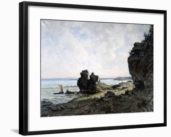 A Beautiful Morning at the Coast of Brittany, 1882-Emmanuel Lansyer-Framed Giclee Print