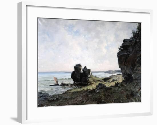 A Beautiful Morning at the Coast of Brittany, 1882-Emmanuel Lansyer-Framed Giclee Print