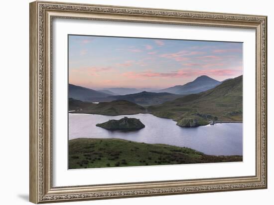 A Beautiful Sky Glows Above Llyn Dywarchen, Snowdonia, at Sunrise-John Greenwood-Framed Photographic Print