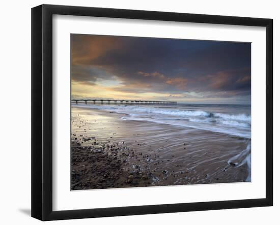 A Beautiful Spring Sunset at Saltburn, North Yorkshire, England, United Kingdom, Europe-Jon Gibbs-Framed Photographic Print