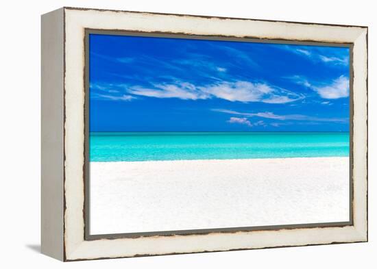 A Beautiful Tropical Beach in Cuba-Kamira-Framed Premier Image Canvas