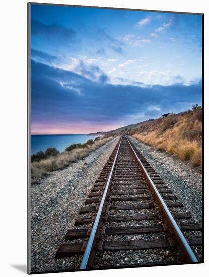 A Beautiful View Of The Train Tracks Along The Santa Barbara Coastline-Daniel Kuras-Mounted Photographic Print