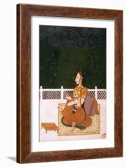 A Beautiful Woman Seated Against a Bolster, C.1775-null-Framed Giclee Print