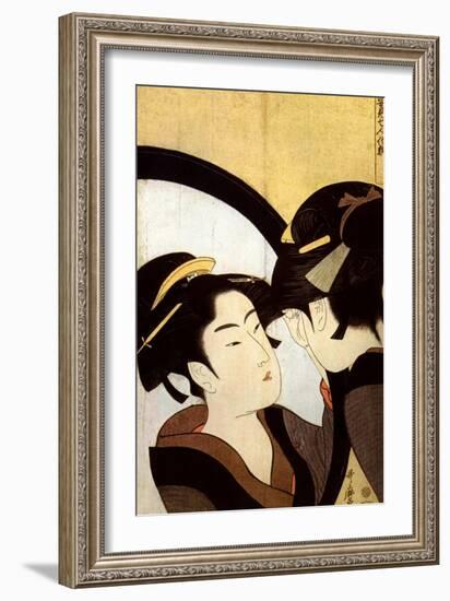 A Beauty before the Mirror, C1793-Kitagawa Utamaro-Framed Giclee Print