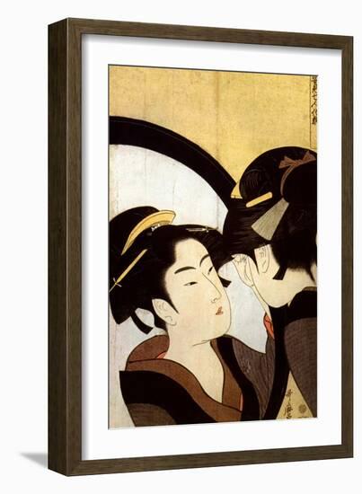 A Beauty before the Mirror, C1793-Kitagawa Utamaro-Framed Giclee Print