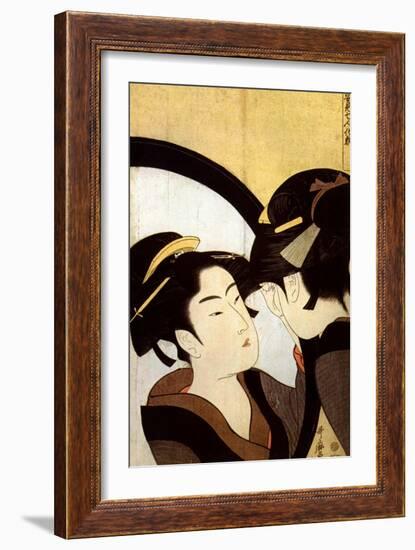 A Beauty before the Mirror, C1793-Kitagawa Utamaro-Framed Giclee Print