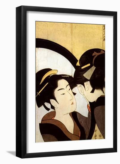 A Beauty before the Mirror, C1793-Kitagawa Utamaro-Framed Giclee Print