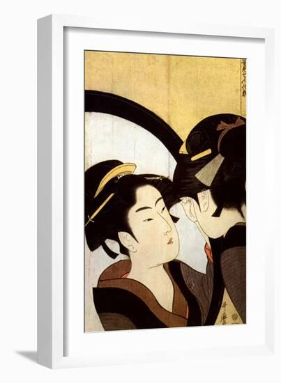 A Beauty before the Mirror, C1793-Kitagawa Utamaro-Framed Giclee Print