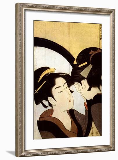 A Beauty before the Mirror, C1793-Kitagawa Utamaro-Framed Giclee Print