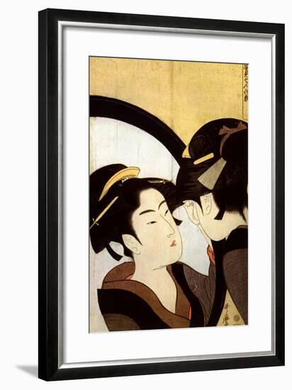 A Beauty before the Mirror, C1793-Kitagawa Utamaro-Framed Giclee Print