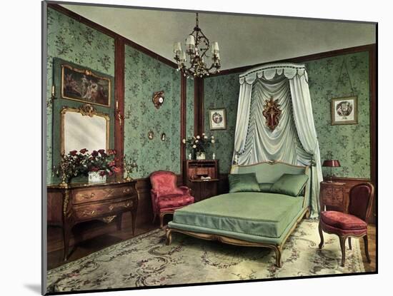 A Bedroom from the Reign of Louis XV Room, Hotel Des Saints Pères, Paris, 1938-null-Mounted Giclee Print