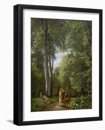 A Beech Wood in May near Iselingen Manor, Zealand, 1857-Peter Christian Skovgaard-Framed Giclee Print