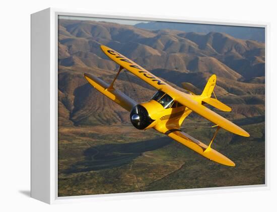 A Beechcraft D-17 Staggerwing in Flight-Stocktrek Images-Framed Premier Image Canvas