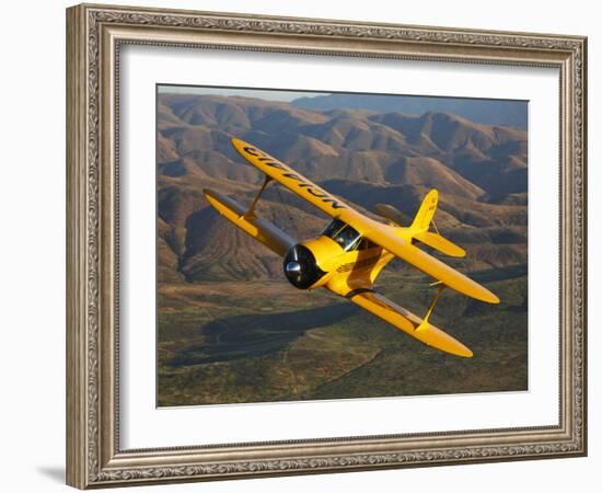 A Beechcraft D-17 Staggerwing in Flight-Stocktrek Images-Framed Photographic Print