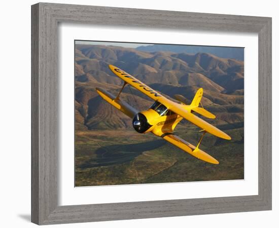 A Beechcraft D-17 Staggerwing in Flight-Stocktrek Images-Framed Photographic Print