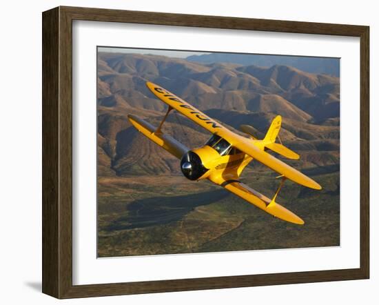 A Beechcraft D-17 Staggerwing in Flight-Stocktrek Images-Framed Photographic Print