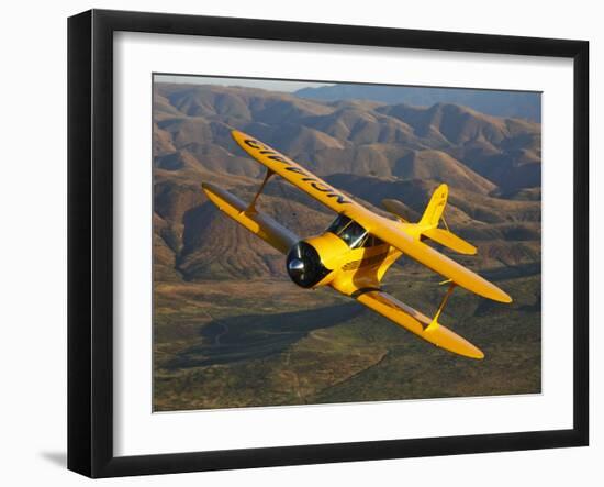 A Beechcraft D-17 Staggerwing in Flight-Stocktrek Images-Framed Photographic Print