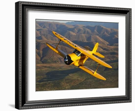 A Beechcraft D-17 Staggerwing in Flight-Stocktrek Images-Framed Photographic Print