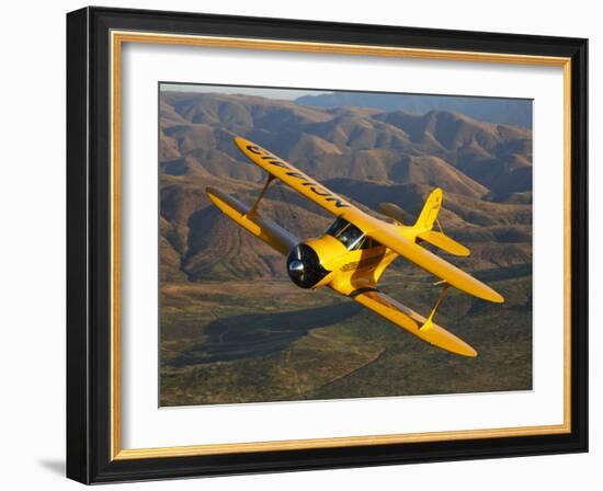 A Beechcraft D-17 Staggerwing in Flight-Stocktrek Images-Framed Photographic Print