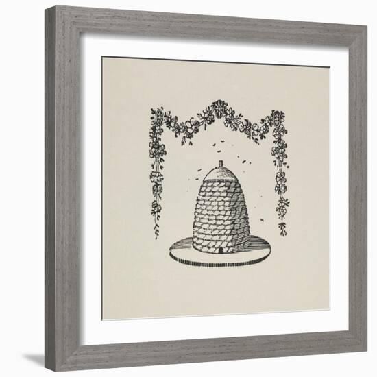 A Beehive With Floral Garland-Thomas Bewick-Framed Giclee Print