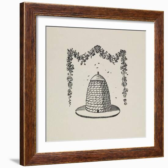 A Beehive With Floral Garland-Thomas Bewick-Framed Giclee Print