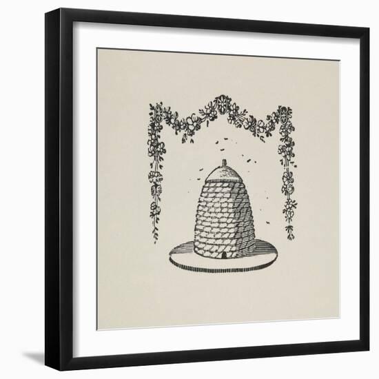 A Beehive With Floral Garland-Thomas Bewick-Framed Giclee Print