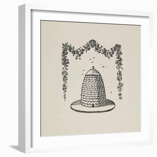 A Beehive With Floral Garland-Thomas Bewick-Framed Giclee Print