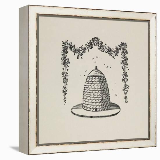 A Beehive With Floral Garland-Thomas Bewick-Framed Premier Image Canvas