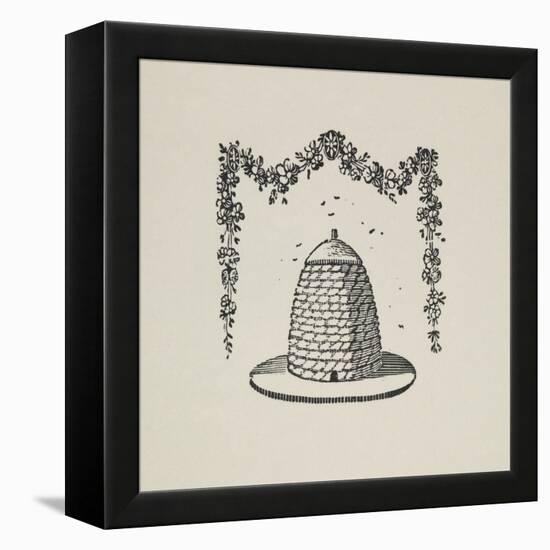 A Beehive With Floral Garland-Thomas Bewick-Framed Premier Image Canvas