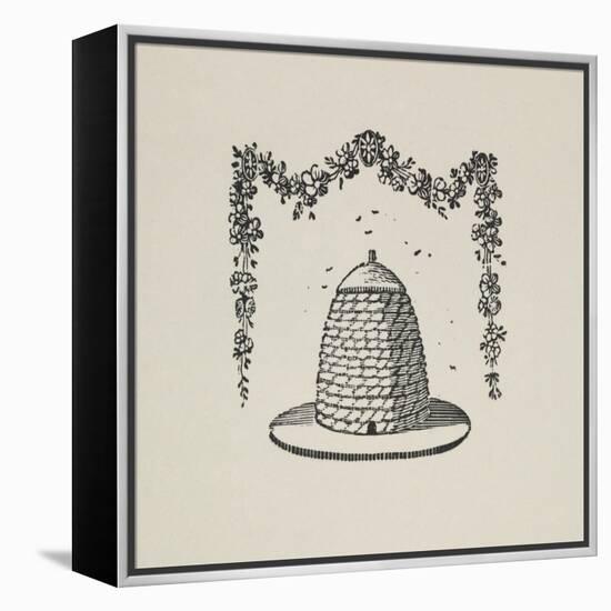 A Beehive With Floral Garland-Thomas Bewick-Framed Premier Image Canvas