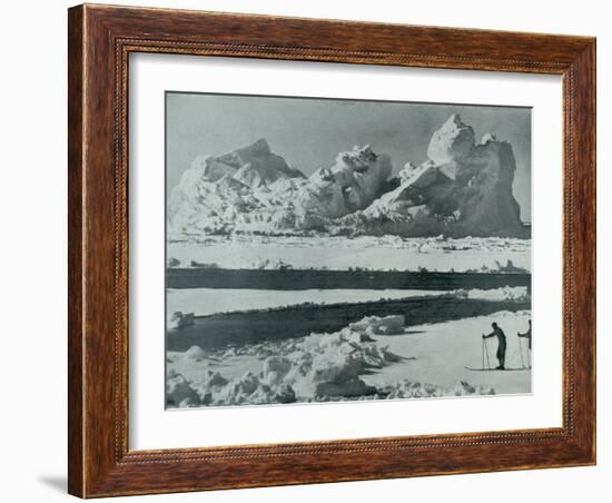 'A Berg Breaking Up in the Pack', c1910?1913, (1913)-Herbert Ponting-Framed Photographic Print