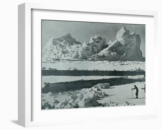 'A Berg Breaking Up in the Pack', c1910?1913, (1913)-Herbert Ponting-Framed Photographic Print