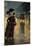 A Berlin Street Scene by Night with Coaches-Lesser Ury-Mounted Giclee Print