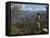 A Bhutanese Man in National Costume Views an Eastern Himalayan Mountain Range from the 11,000-Foot--Nigel Pavitt-Framed Premier Image Canvas