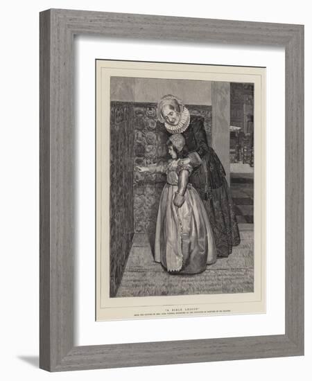 A Bible Lesson-Sir Lawrence Alma-Tadema-Framed Giclee Print