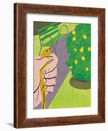 A Bird In The Hand...-A Richard Allen-Framed Giclee Print