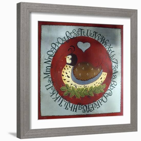 A Bird Nested In, Bordered by the Alphabet-Beverly Johnston-Framed Giclee Print