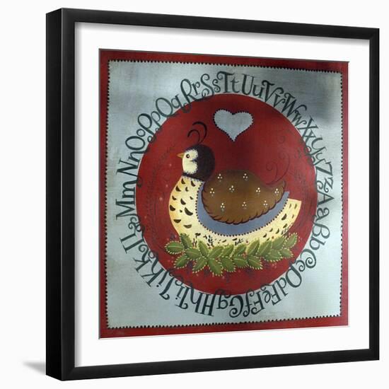 A Bird Nested In, Bordered by the Alphabet-Beverly Johnston-Framed Giclee Print