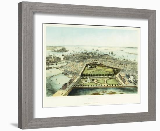 A Bird's Eye View of Boston, 1850-John Bachman-Framed Giclee Print