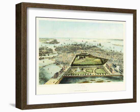 A Bird's Eye View of Boston, 1850-John Bachman-Framed Giclee Print