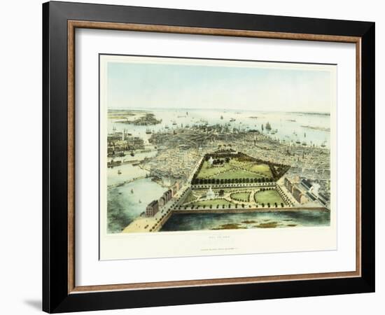 A Bird's Eye View of Boston, 1850-John Bachman-Framed Giclee Print