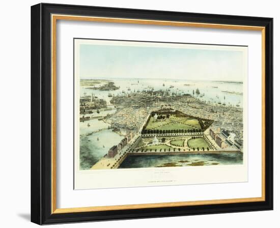 A Bird's Eye View of Boston, 1850-John Bachman-Framed Giclee Print