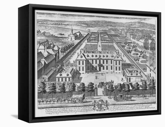 A bird's-eye view of Burlington House, Piccadilly, Westminster, c1707 (1911)-Johannes Kip-Framed Premier Image Canvas