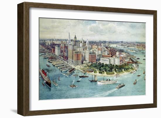 A Bird's Eye View of Lower Manhattan, 1911-Richard Rummell-Framed Giclee Print